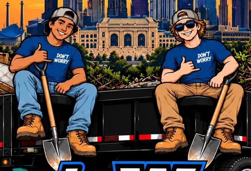 David Ramirez and Hayes Konicek, owners of Don't Worry Junk Removal